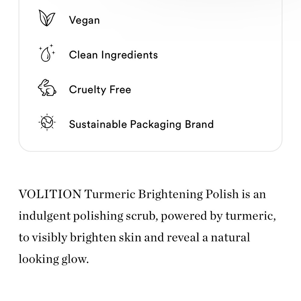 Volition Turmeric Brightening Polish 120ml Full Size - New in Box - Picture 7 of 7